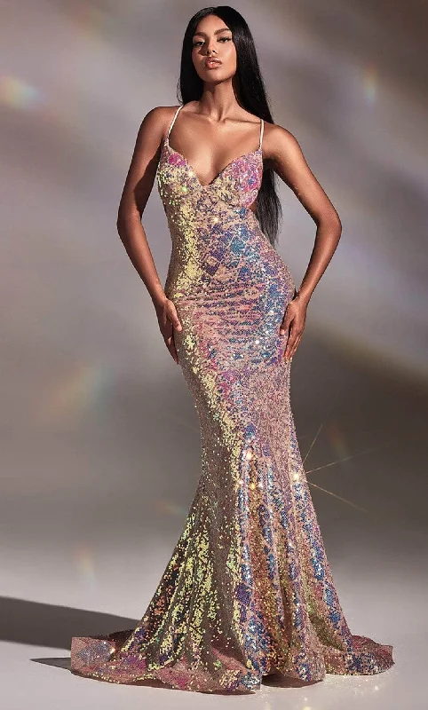 Comfortable Women's Apparel Ladivine CD880 - Sequin Mermaid Evening Gown