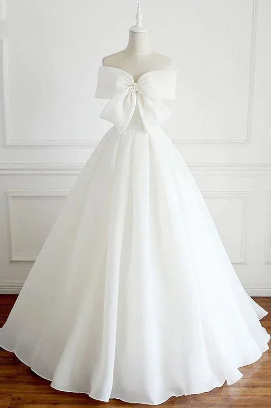 Elegant Clothing For Women Ball Gown Sleeveless Wedding Dress With Cute Bowknot gh2192