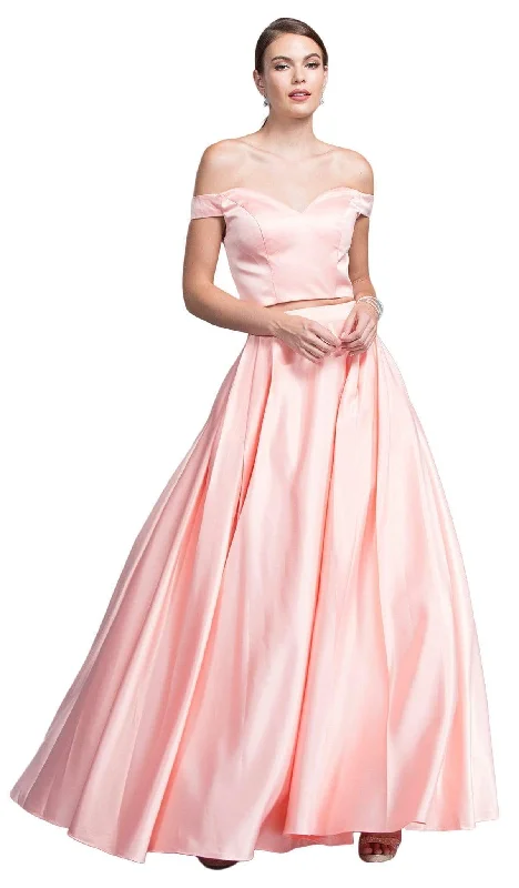 Women's Vacation Outfit Set Trevi Collection - Two Piece Off-Shoulder Evening Ballgown