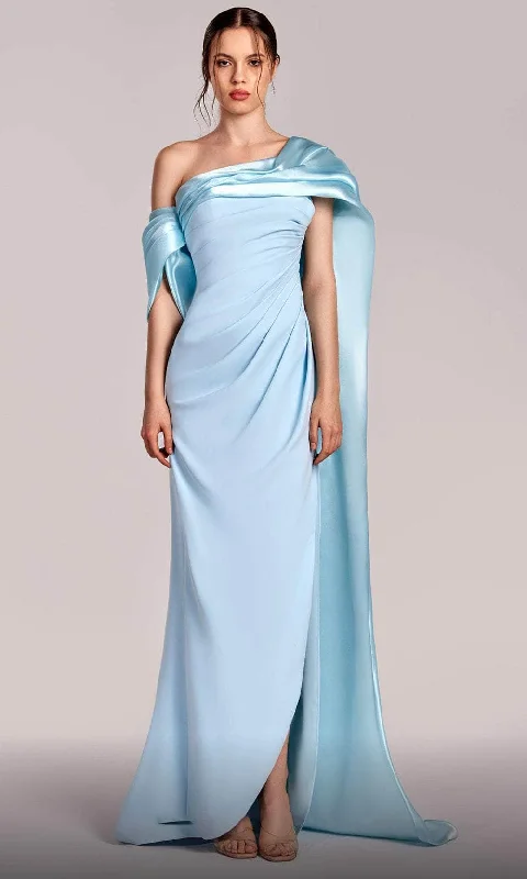 Women's Work Outfit For The Office MNM Couture G1804 - Drape Cape Evening Gown