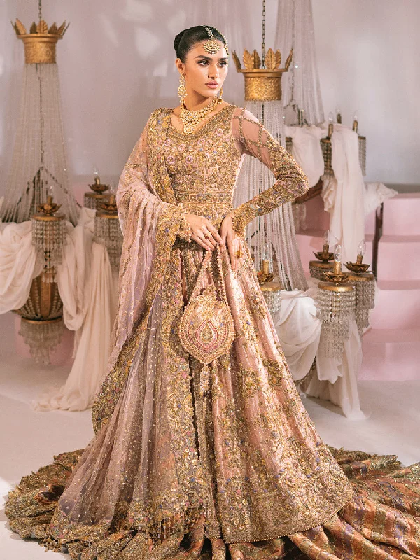 Women's Fashionable Clothing Sets Peach Pink Bridal Lehenga Pakistani Wedding Dresses