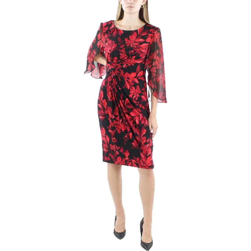 Chic Clothes For Women Connected Apparel Womens Knee Length Floral Print Sheath Dress