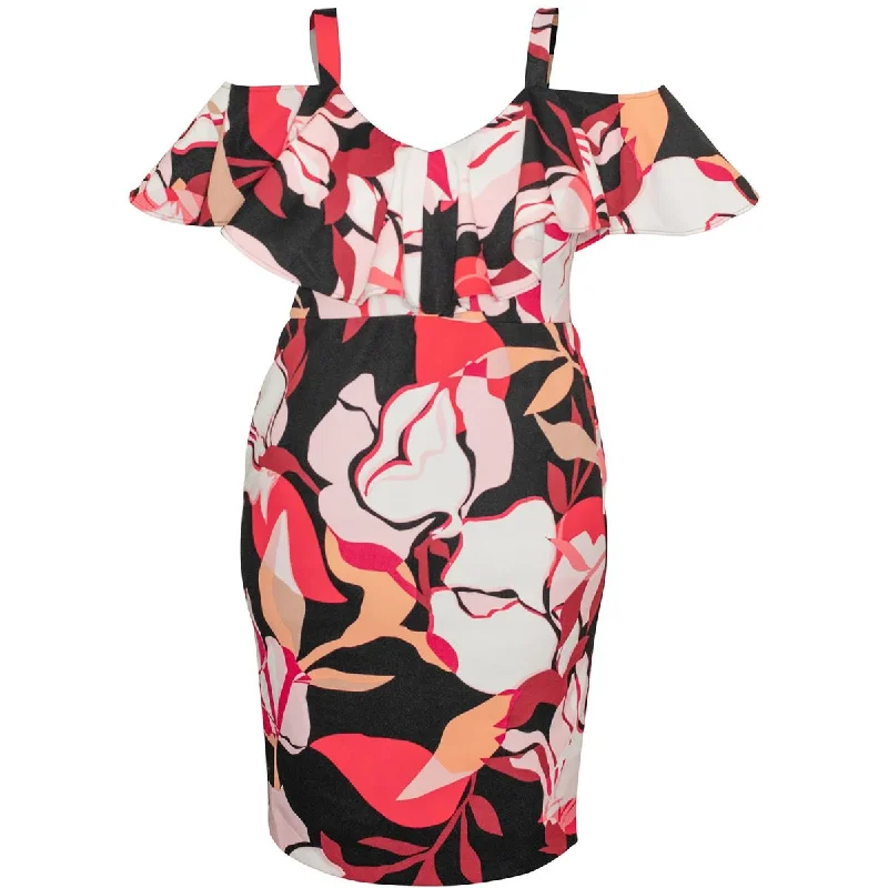 Fashionable Women's Outfit Rachel Rachel Roy Womens Plus Marcella Cold Shoulder Floral Midi Dress