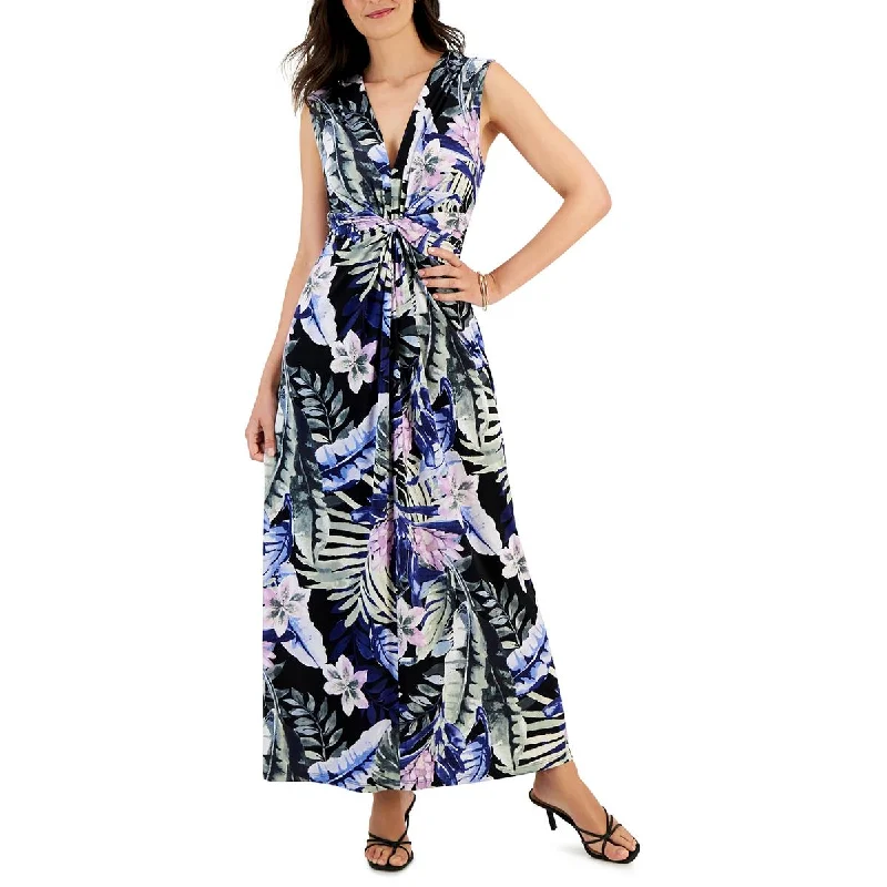 Women's Trendy Activewear Apparel Connected Apparel Womens Floral Print  Maxi Dress