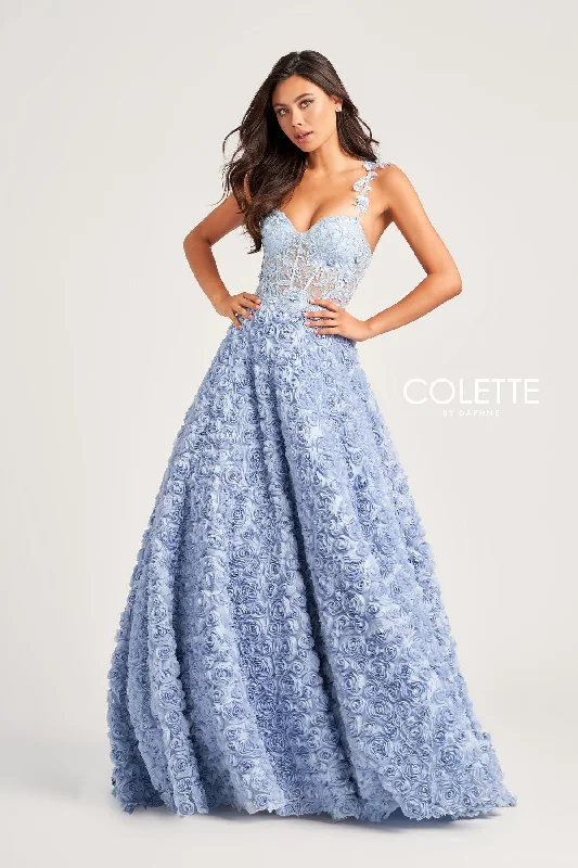 Women's Casual Outfit Colette CL5250 Long Formal Rosette Prom Ball Gown