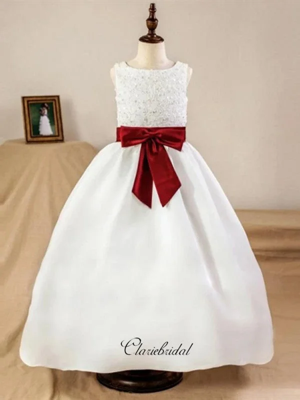 Women's Vacation Outfit Satin A-line Little Girl Princess Wedding Flower Girl Dresses