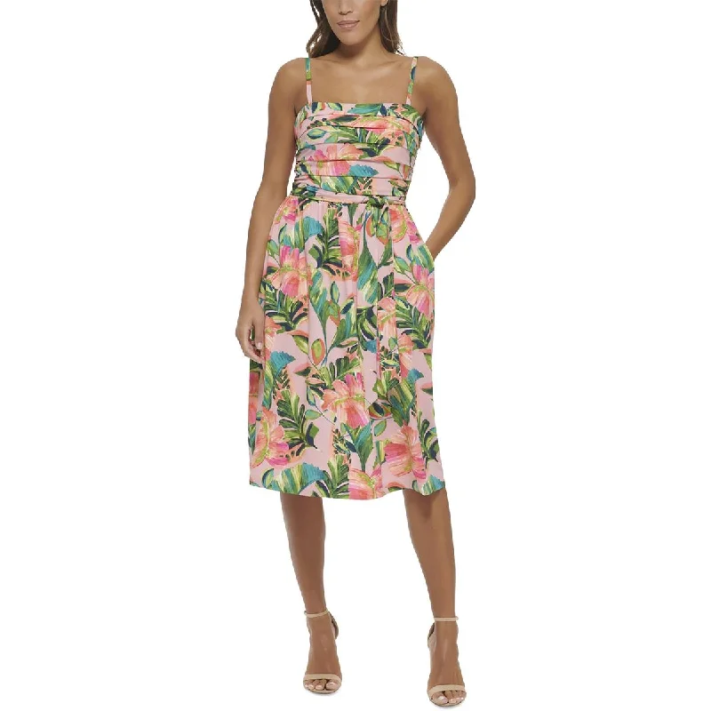 Women's Athleisure Apparel Kensie Womens Floral Print  Midi Dress