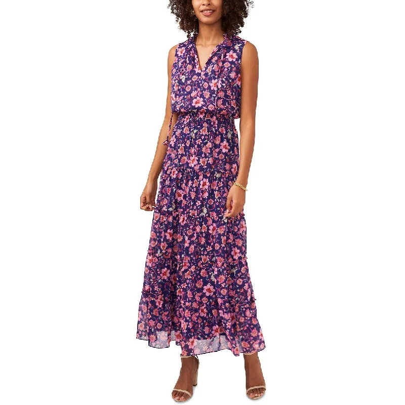 Women's Timeless Attire MSK Womens Floral Print Smocked Maxi Dress