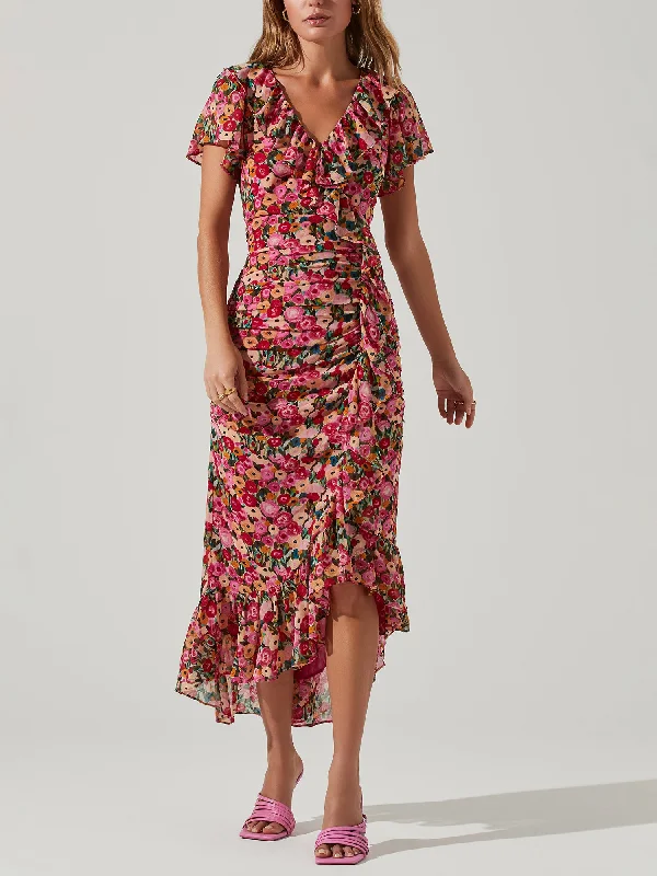 Fashion-Forward Women's Clothing ASTR Floral Ruched Dress