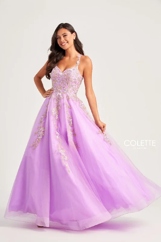 Women's Holiday Outfit Colette CL5271 Long Prom Formal Beaded  Ball Gown