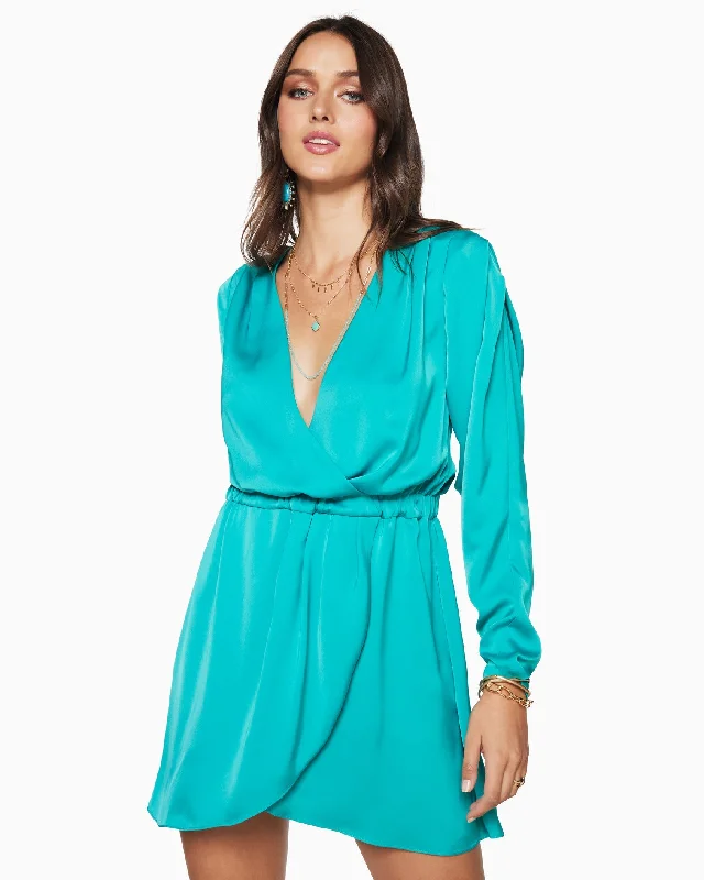 Modern Women's Clothes Jayda Wrap Mini Dress - Oasis