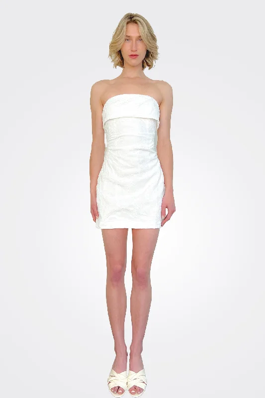 Women's Professional Attire Strapless Mini Dress - Ivory