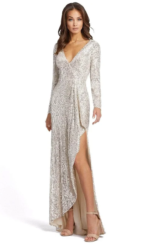 Women's Elegant Clothing Sets Ieena Duggal - Long Sleeve Sequin Evening Gown 26395