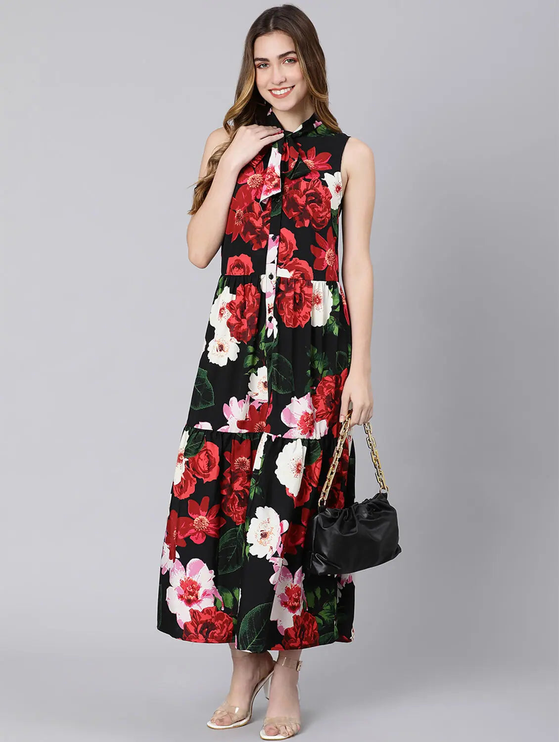 Chic Clothes For Women Fragrance Of Floral Print Women Dress