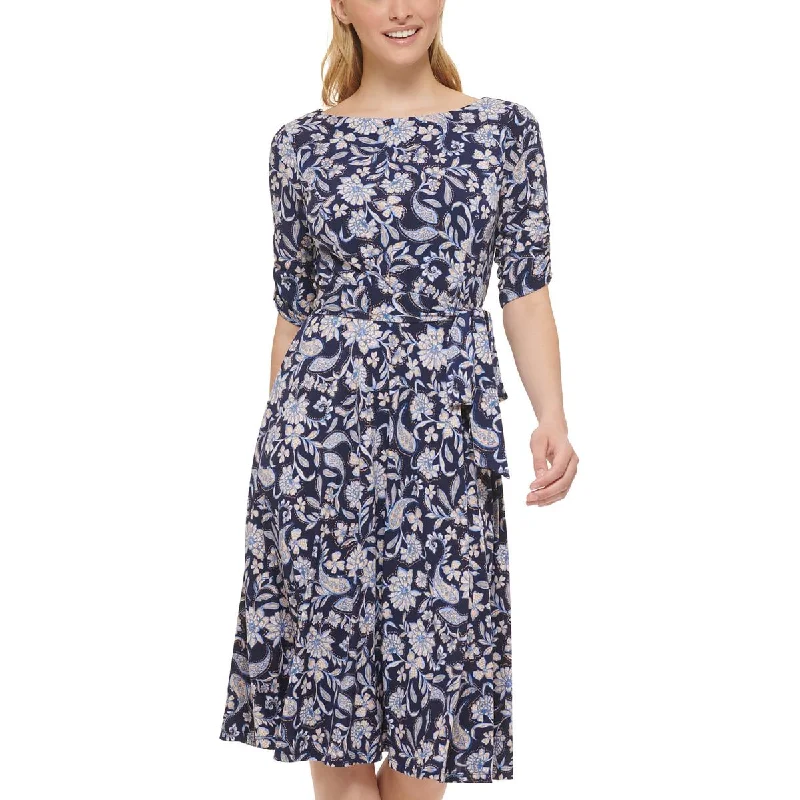 Women's Sporty Clothes Jessica Howard Womens Floral Print Jersey Fit & Flare Dress