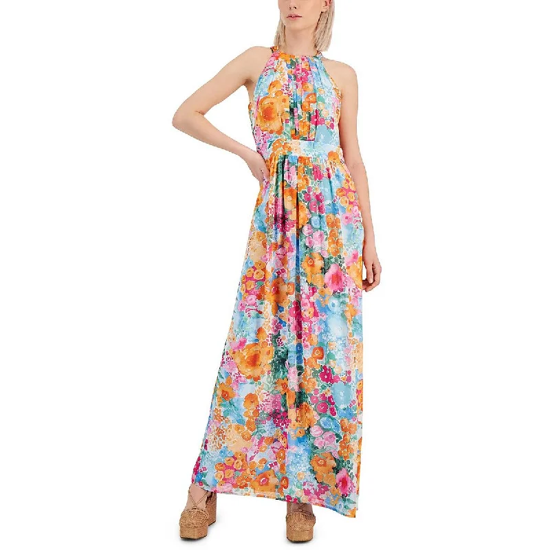 Women's Holiday Clothes INC Womens Pleated Floral Print Maxi Dress