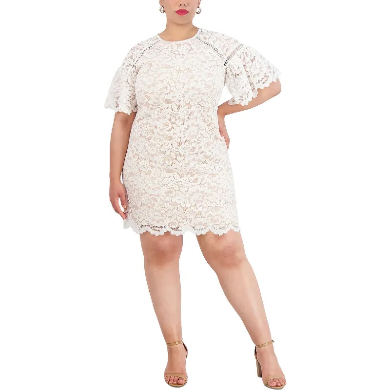 Timeless Women's Garments Vince Camuto Womens Plus Lace Floral Cocktail And Party Dress