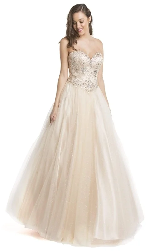 Vintage-Inspired Women's Apparel Trevi Collection - Embellished Sweetheart Neckline Evening Gown