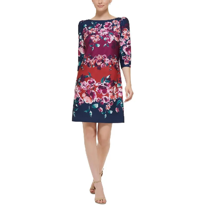 Women's Outdoor Attire Jessica Howard Womens Plus Floral Knee-Length Shift Dress