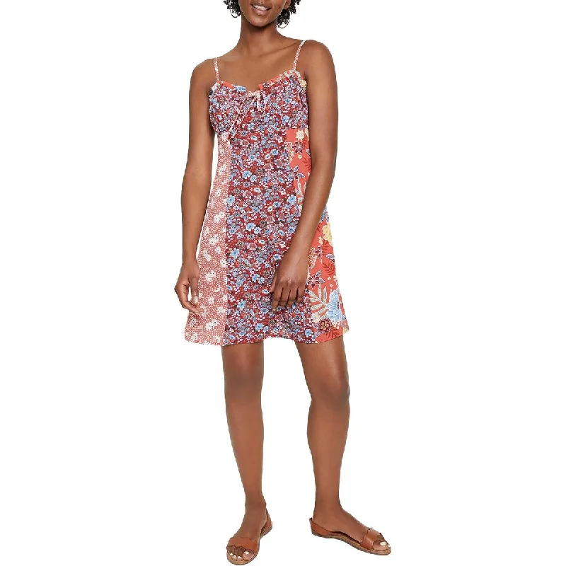 Women's Travel Attire Bar III Womens Floral Print Short Mini Dress