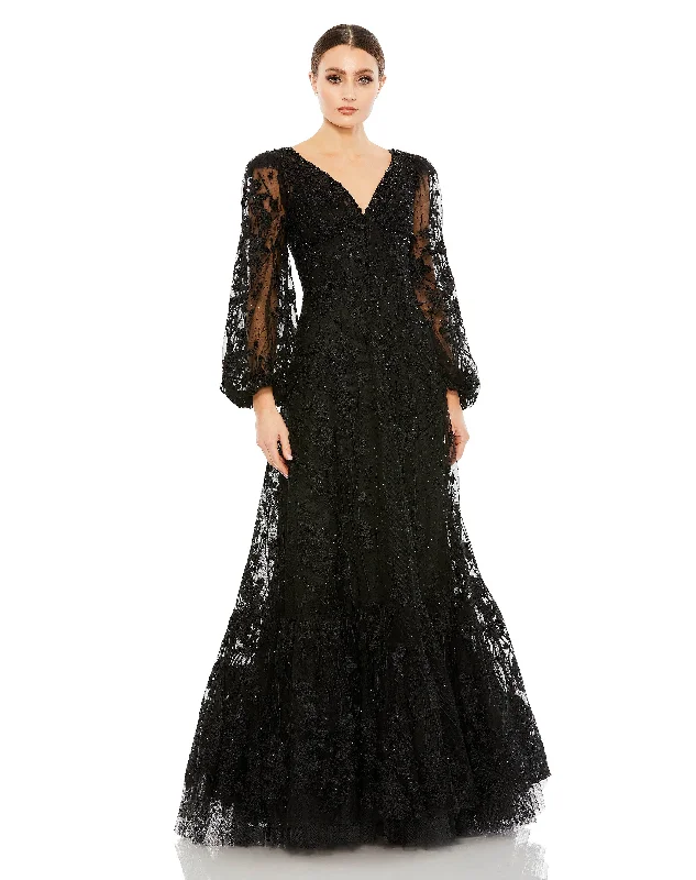 Classic Women's Apparel Mac Duggal 20430 Long Mother of the Bride Lace Formal Gown