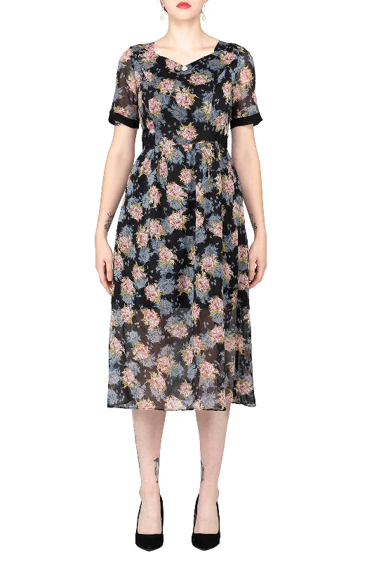 Women's Everyday Clothes TWO PEARS-Flowy Floral Print Dress