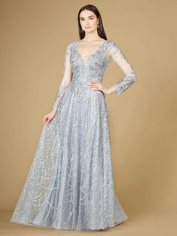 Casual Clothing For Women Lara Dresses 29206 Long Sheer Sleeve Evening Gown