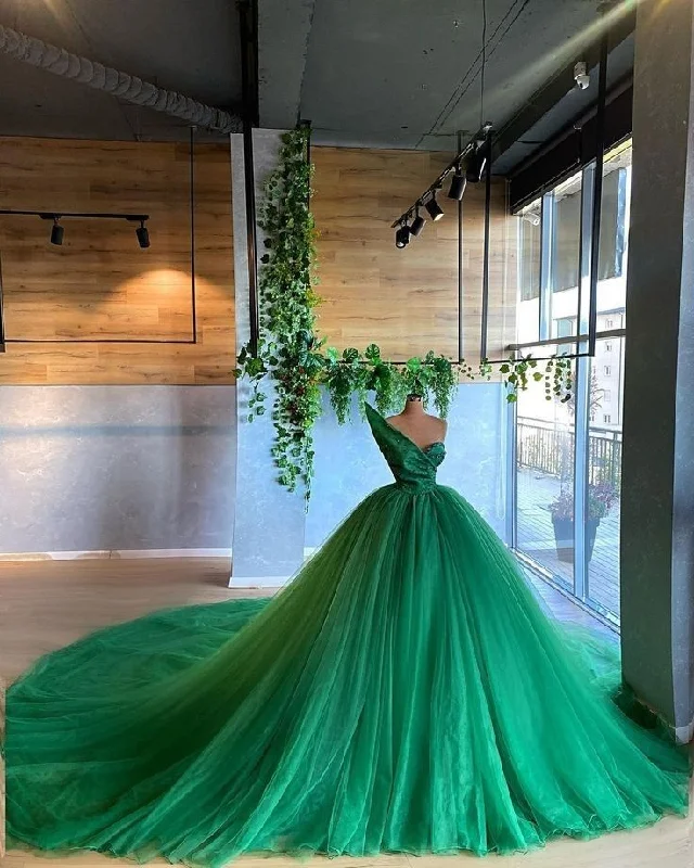 Stylish Clothes For Women Green fashion gorgeous tube top long tulle trailing ball gown evening gown wedding dress gh3161