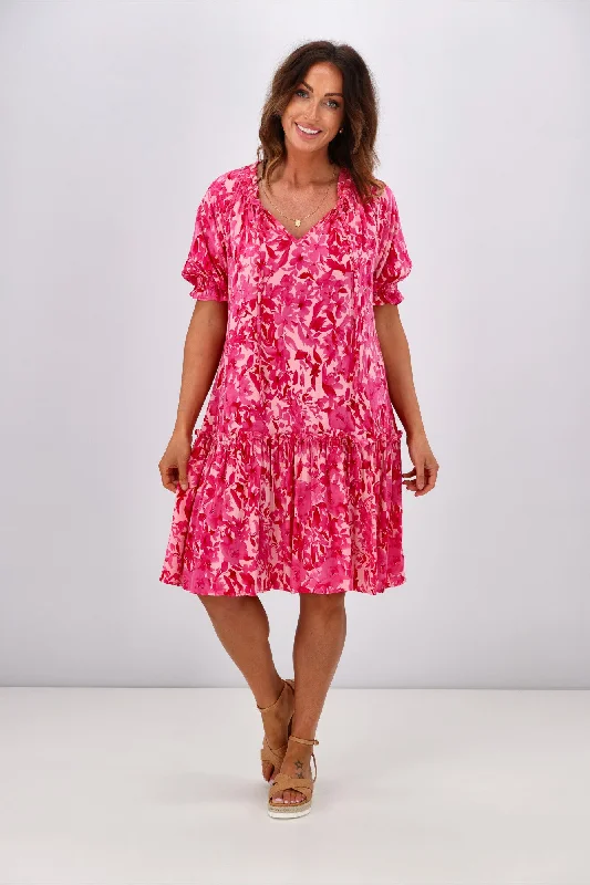 Timeless Women's Clothes Gloss by Shine On Elena Dress Pink Floral