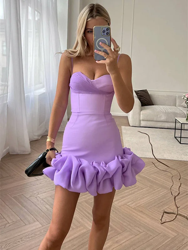 Women's Casual Outfit Newest 2023 Short Prom Dresses, Mermaid Homecoming Dresses, Mini Wedding Guest Dresses