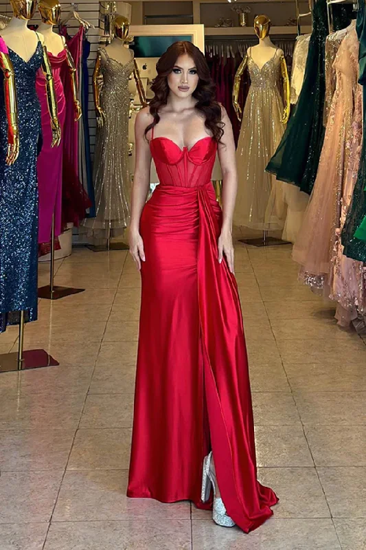 Charming Women's Outfit For Special Occasions Popular Newest 2024 Long Prom Dresses, Spaghetti Red Graduation Dresses, Wedding Guest Dresses