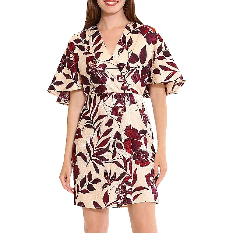 Affordable Women's Clothes London Times Womens Surplice Draped Mini Dress