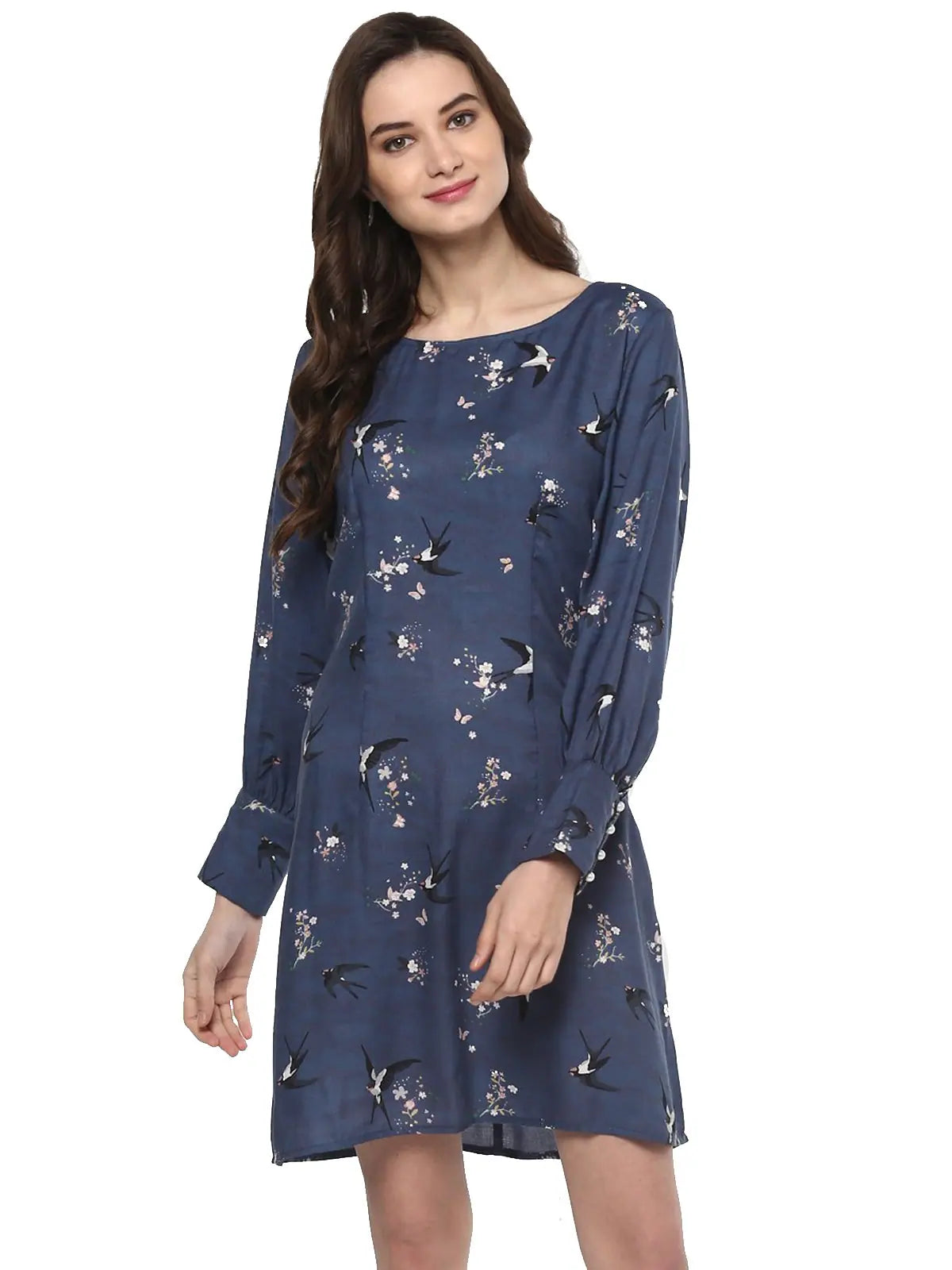 Women's Loungewear Clothes Bird Print Floral Dress