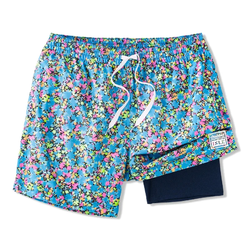 Women's Fashionable Attire For Work Chubbies 5.5-Inch The Isle x Chubbies Floral Swim Trunks - Bright Blue