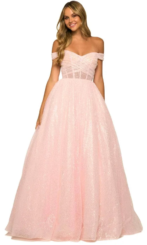 Women's Elegant Formal Outfit Sherri Hill 55503 - Off-Shoulder Sequin Ballgown