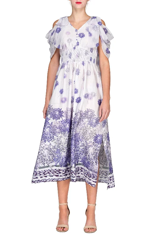 Women's Trendy Casual Clothes TWO PEARS-Purple Floral Dress