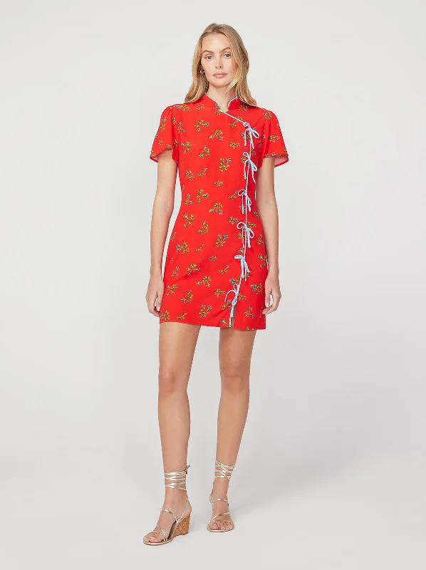 Tailored Clothing For Women Harlow Red Rosebud Mini Dress