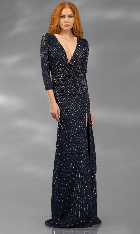 Women's Romantic Outfit Terani Couture 251M4614 - Sequin Embellished Sheath Evening Gown