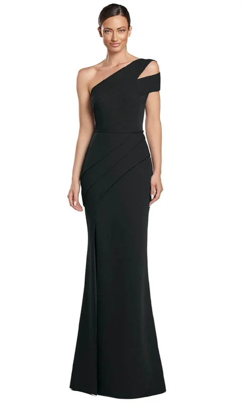 Women's Relaxed Outfit Alexander by Daymor 2058F24 - Pleated One Shoulder Evening Gown