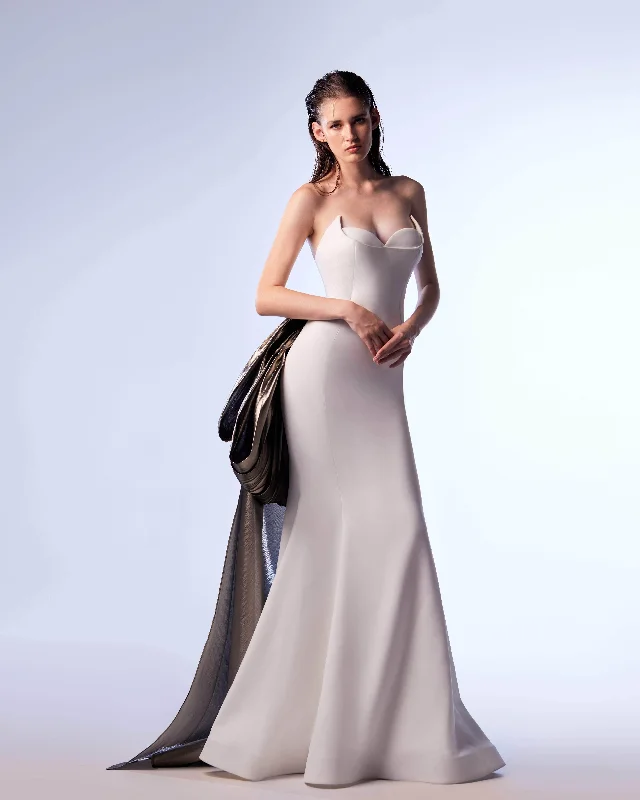 Women's Timeless Attire MNM Couture G1720 - Metallic Bow Evening Gown