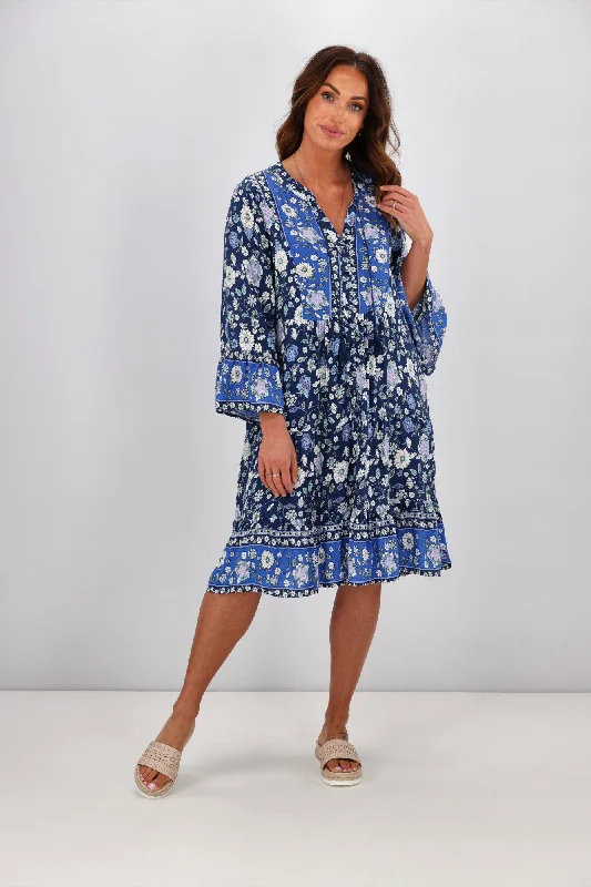 Casual Chic Clothing For Women Boho Australia Sydney Dress Navy Floral