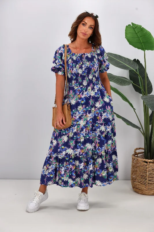 Women's Clothes And Garments Sunday Boho Mia Dress Blue Floral