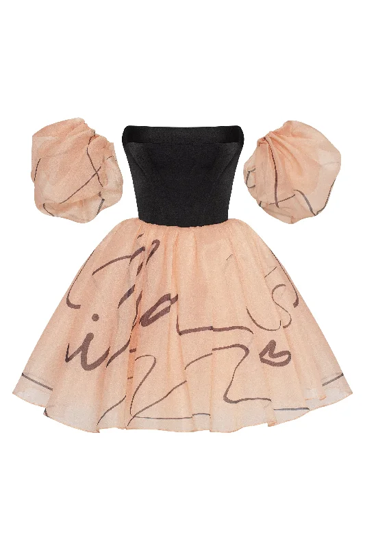 Women's Luxury Garments Puffy mini dress with Milla's signature, Xo Xo