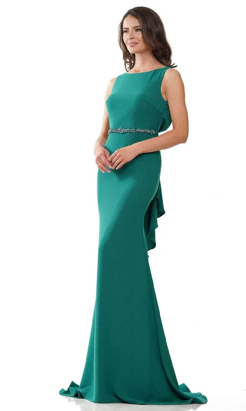 Fashionable Women's Clothing Marsoni by Colors MV1250 - Beaded Illusion Back Evening Gown