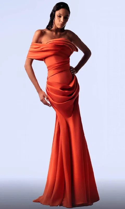 Women's Formal Apparel MNM Couture G1710 - Asymmetrical Drape Evening Gown