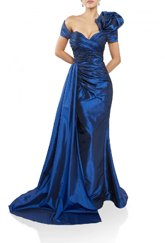 Women's Transitional Attire Terani Couture 242M3371 Long Formal Metallic Evening Gown