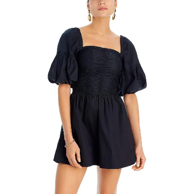 Elegant Clothing For Women Faithfull the Brand Womens Belladonna Puff Sleeve Short Mini Dress