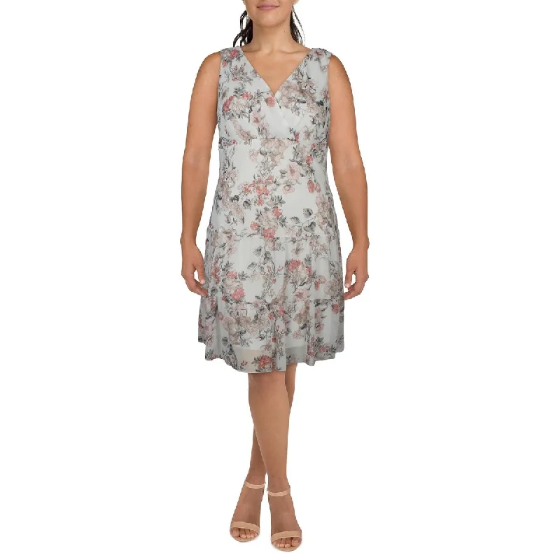 Women's Versatile Apparel Connected Apparel Womens Floral Print Sleeveless Mini Dress