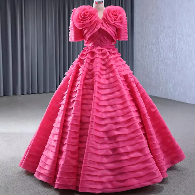 Women's Outerwear Attire Tiered Ball Gown Detachable Bolero Wedding Dress Formal Gown