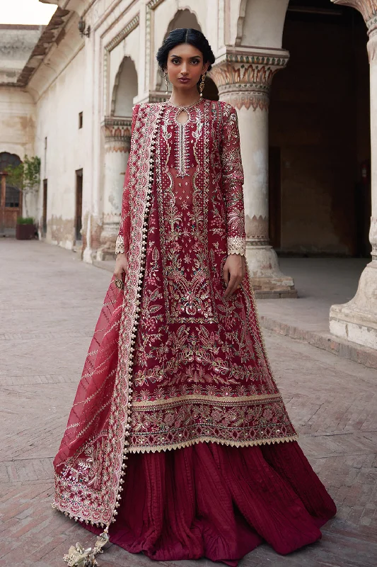 Affordable Women's Clothing Maroon Embroidered Pakistani Wedding Dress Classic Kameez Sharara